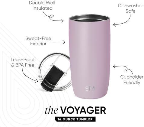 Simple Modern Travel Coffee Mug with Lid | 16oz | Lavender - Image 2