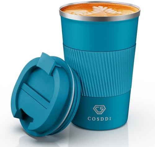 CS COSDDI 12 oz Coffee mug - Stainless Steel Coffee Cup with Leakproof Lid by CSCOSSDI