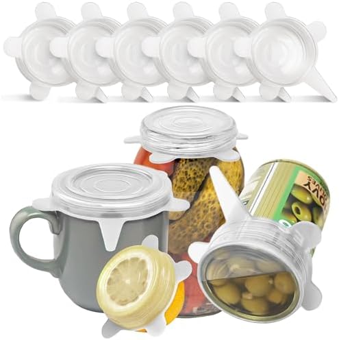 Orblue Silicone Stretch Lids 6-Pack Small for Fresh Food Storage - Seal in Flavors, Keep Food Fresh and Reduce Waste Transparent by Orblue