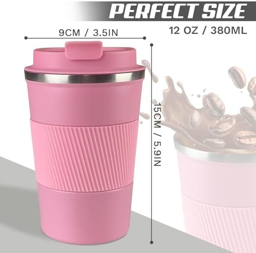 Stainless Steel Travel Coffee Mug with Lid, Vacuum Insulated Leak Proof Cup - Image 4
