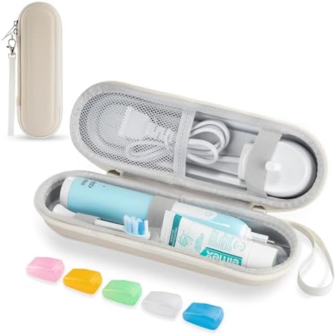 Toothbrush Travel Case for Oral B/Oral-B Pro 1000 1500 5000 7000 & Philips Sonicare 4100 1100 5300 5100 6100/iO Electric Toothbrush, Hard Protective Storage Bag (Starlight case&toothbrush cap) by TYSORETY