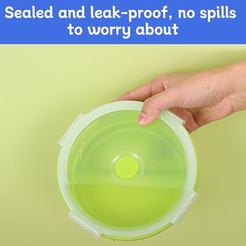 4 Collapsible Food Storage Containers, Silicone Food Storage Containers, Round Collapsible Bowls with lids, Microwave Freezer Dishwasher Safe (Colorful) - Image 5