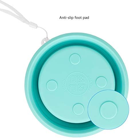 CARTINTS Collapsible Bowls With Lids Silicone Food Storage Containers Collapsible Camping Bowls Silicone Lunch Containers, Ideal for Travel and Camping, 32oz/950ml(Blue) - Image 5