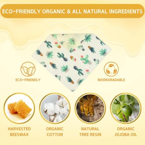 Reusable Beeswax Wrap - 9 Pack Beeswax Wraps for Food, Eco-Friendly Beeswax Food Wraps, Bread Sandwich Wrapper - Organic, Sustainable, Zero Waste, Reusable Plastic-Free Food Wrap, 1XL, 3M, 5S - Image 2