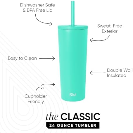 Simple Modern Iced Coffee Tumbler, Insulated | 24oz | Blue - Image 2