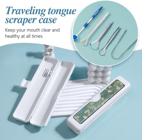 Toothbrush Travel Case - Colorful Pattern, Holder and Covers for Toothbrushes, Includes Tongue Scraper Case - Image 5