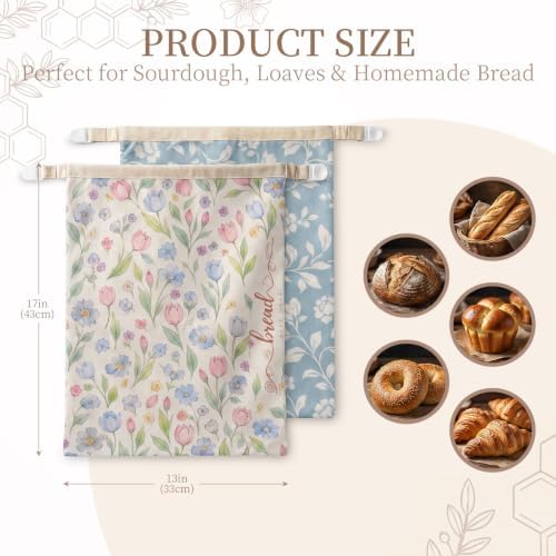 Beeswax Sourdough Bread Bags for Homemade Bread, XL Reusable Bags, 2 Pack - Image 2