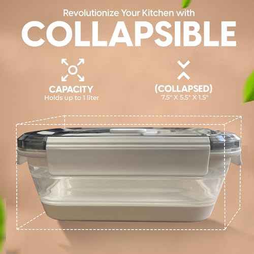 A MILLI Collapsible Food Storage Containers with Lids, 2 Pack Large Silicone Bowls 27oz & 40oz, Leakproof Airtight Foldable Lunch Box, BPA Free Microwave Freezer Dishwasher Safe, Camping RV Meal Prep - Image 2