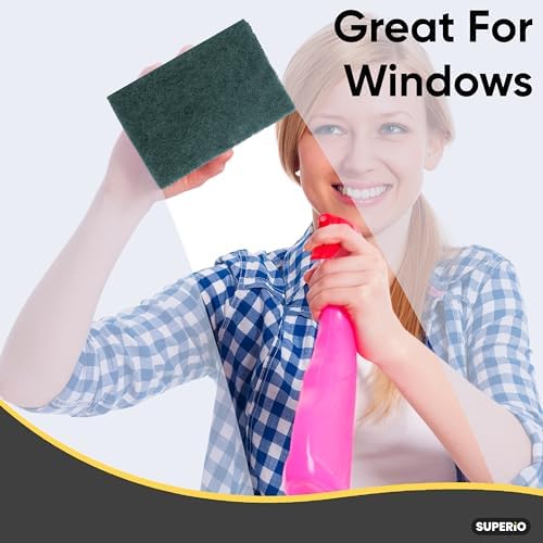 Scouring Pad Non-Scratching Scrubber Non-Scratch Cleaning Scrub Pads Heavy Duty Scouring Pad Reusable Kitchen Scrubbing Pad Pack of 24 Green, by Superio - Image 5