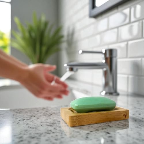 Bamboo Soap Dish – 2-Pack Self-Draining Soap Dish for Shower – Natural Bamboo Wood Tray for Bathroom with Drainage – Wooden Holder for Kitchen, Bath, Sink - Image 7