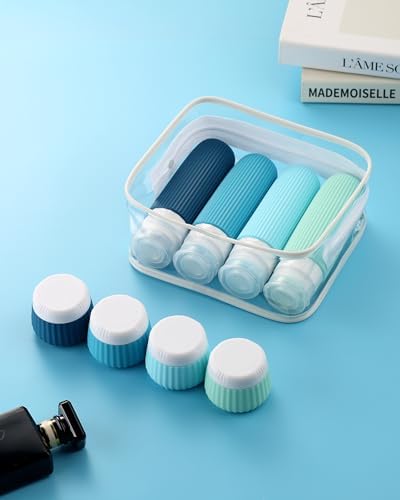 Mrsdry Travel Bottles for Toiletries 8 Pack, Tsa Approved Travel Size Toiletries 3 oz, Containers for Toiletries, with Clear Bag, Leak Proof Silicone Squeezable Essentials Creams Jars - Image 5