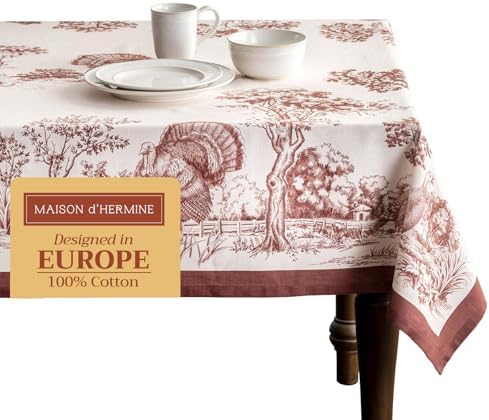 Maison d' Hermine Table Cloth Rectangle Table Reusable 100% Cotton 70"x108" by MaisondHermine