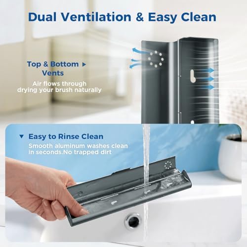 Toothbrush Travel Case Aluminum, Portable Toothbrush Holders Travel, Manual Toothbrush Case Container for Traveling, Bathroom, Camping, Business Trip-1Pack Gray - Image 4