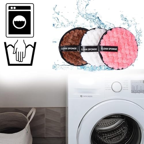 Reusable Soft Makeup Remover Pads for All Skin - 4 Pack Microfiber Face Rounds Wipes Heavy Mascara Eye Shadow Facial Cleansing Puffs Foundation, Washable Removal Cloth, Chemical Free - Image 4