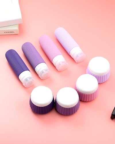 Mrsdry Travel Bottles 8 Pack, TSA Approved 3 oz Toiletries Containers, Leak Proof Silicone Squeezable Essentials Jars with Clear Bag - Image 6