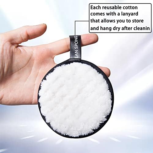 Reusable Soft Makeup Remover Pads for All Skin - 4 pack Microfiber Face Rounds Wipes Heavy Mascara Eye Shadow Facial Cleansing Puffs Foundation, Washable Removal Cloth, Chemical Free - Image 2