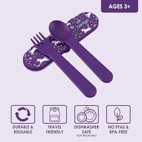 Bentgo Kids Plastic Utensil Set with Fork, Spoon, & Storage Case - Image 3