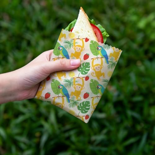 Reusable Beeswax Wraps, Bees Honeycomb Monkey Wraps, 9 Pack Eco-Friendly Food Storage, Organic, Sustainable, Zero Waste, Plastic-Free, for Sandwich, Fruit, Bowl, Bread, 1XL, 3M, 5S - Image 5