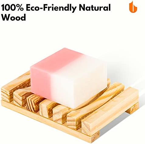 Natural Wooden Soap Dish for Shower Self Draining Bar Soap Holder 1Pack - Image 2