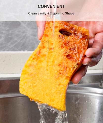 METUUTER 12-Count Scrub Sponges Kitchen Sponge Heavy Duty, Cellulose Sponges with Scouring Pads Dual-Sided for Kitchen and Household Use (S-Multi) - Image 6
