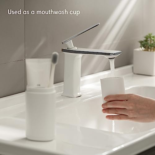 BALUCA Travel Toothbrush Case, Portable Tooth Brush Holder and Toothpaste Cover Container with Mouthwash Cup, Compact Oral Clean Tools Organizer for Traveling/Camping/School/Home - Large Capacity - Image 3