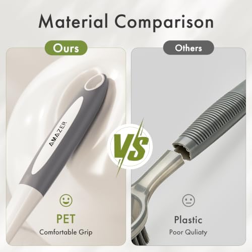 Amazer Dish Brush with Handle, 2 Pack Kitchen Scrub Brushes for Cleaning, Dish Scrubber with Stiff Bristles for Sink, Pots, Pans (Grey+Grey) - Image 6