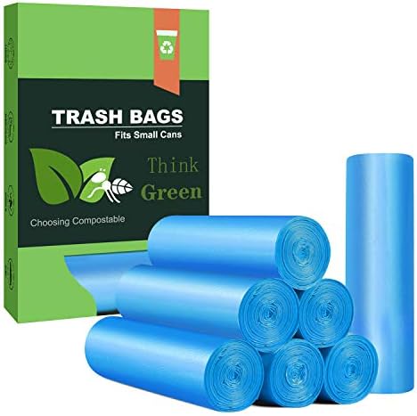 Small Trash Bags 4-6 Gallon AYOTEE Unscented Compostable Bags 100 Pcs Blue by AYOTEE