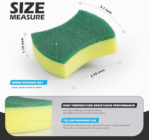 Kitchen Cleaning Sponges,24 Pack Eco Non-Scratch for Dish,Scrub Sponges - Image 2