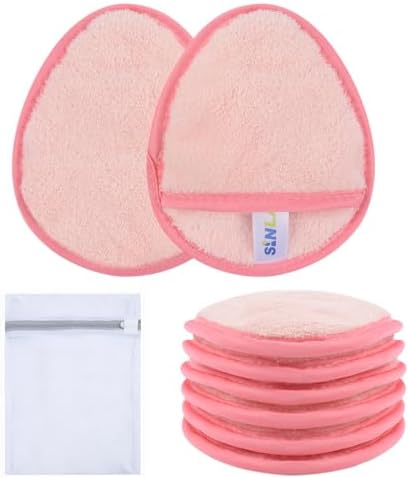 SINLAND Reusable Makeup Remover Pads Pink 6 Pack by SINLAND