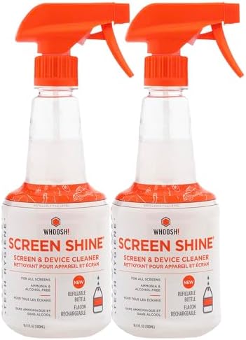 WHOOSH! Screen Shine Pro – TV Screen Cleaner & Cloth, Set of 2, 16.9 fl oz - Image 2