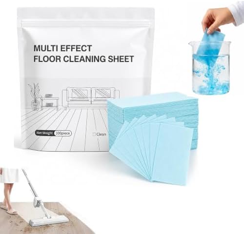 Multi Surface Floor Cleaner Tablets, 100 Count, Fast Dissolving Blue Cleaning Tablets with Camellia Scent, Concentrated Formula for Hardwood, Laminate, Tile, Vinyl and Sealed Floor Surfaces by Unknown
