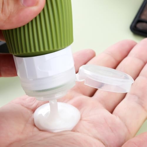 Mrsdry Travel Bottles for Toiletries, Tsa Approved 3oz Portable Travel Bottles, BPA Free Leak Proof Squeezable Silicone Travel Size Containers, Travel Accessories with Clear Toiletry Bag (4 Pack) - Image 4