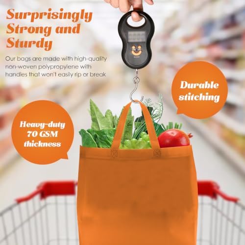 Reginary 100 PCS Non Woven Tote Bags Bulk,Black & Orange - Image 5