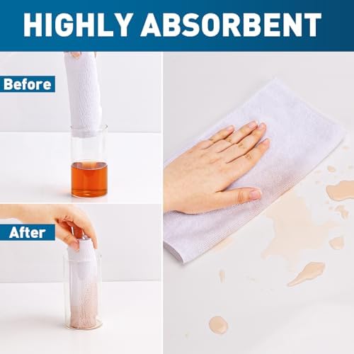 TEAWOO Microfiber Cleaning Cloths-15 Pack, White, Microfiber Towels - Image 2