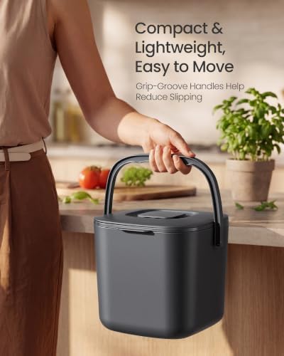 SONGMICS Compost Bin for Kitchen Counter, Plastic, 1.8-Gallon (7 L) - Image 6