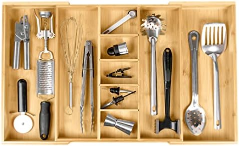 KitchenEdge Utensil & Junk Drawer Organizer, 16-28 in, Bamboo by KitchenEdge