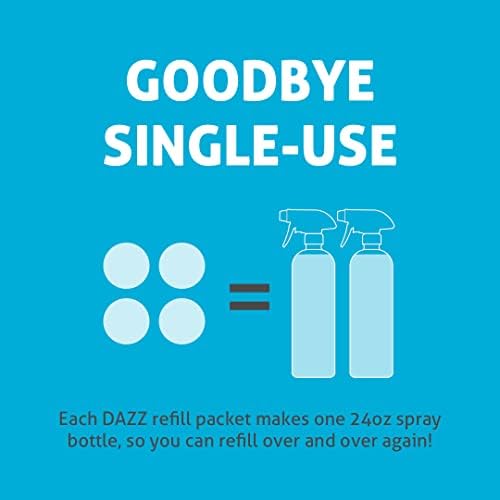 Dazz Window and Glass Cleaner Starter Kit (1 Reusable Spray Bottle, 2 Refills) Natural Cleaning Tablets - Streak Free, Eco Friendly, Non Toxic - Safe for Kids & Pets - Image 4