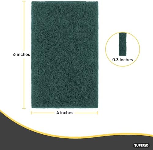 Scouring Pad Non-Scratching Scrubber Non-Scratch Cleaning Scrub Pads Heavy Duty Scouring Pad Reusable Kitchen Scrubbing Pad Pack of 24 Green, by Superio - Image 2