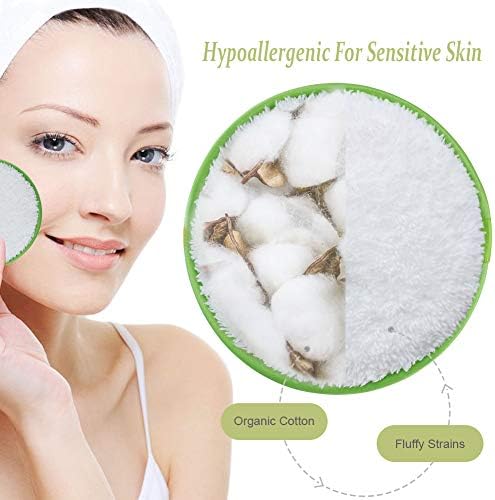 Reusable Makeup Remover Pads, Facial Make Up Removal Wipes, Washable Face Cleaning Cloths, Hypoallergenic for Mascara, Eye Shadow, Lipstick, Foundation -3 pcs, 4.5" Dia - Image 2