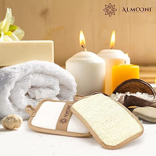 Almooni Natural Shower Loofah, Egyptian Exfoliating Sponge, 2 Pack - Image 6