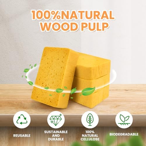 8-Count Pop Up Cellulose Sponges, Yellow - Image 2