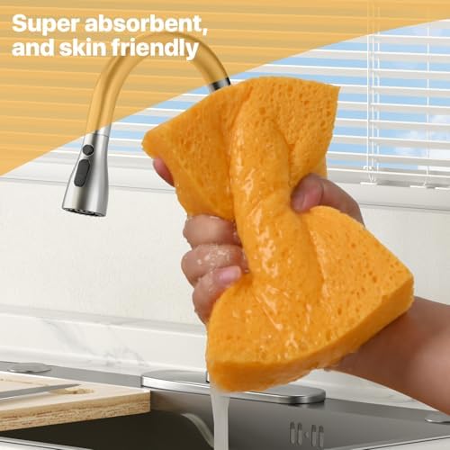 Large Natural Cellulose Sponge, Super Absorbent, 6 x 4 x 2 Inch (2 Pack) - Image 3