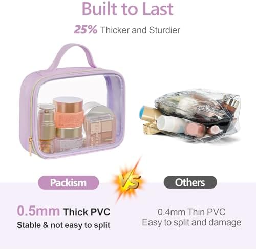 PACKISM Clear Makeup Bag Travel - Velvet Side TSA Approved Toiletry Bag - Image 6