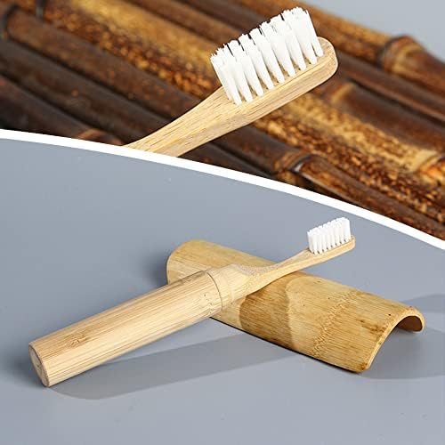 Folding Bamboo Toothbrush, Travel Toothbrush with Case Portable Kit - Image 6