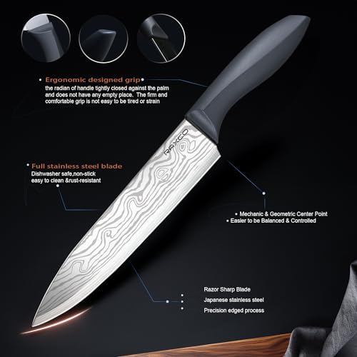 RAXCO Kitchen Set,18-Piece Cooking Utensils and Kitchen Knife Set,Gray - Image 3