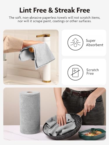 Fantasticlean Microfiber Cleaning Cloth Roll- 90 Sheets, 12" x 12" (Grey) - Image 4