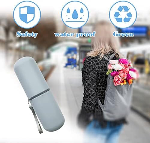 HEIPINIUYE Light Blue Travel Toothbrush Holder, Toothbrush and Toothpaste Travel Case Portable Toothbrush Holder with Cover for Traveling Bathroom Business Camping School - Image 2