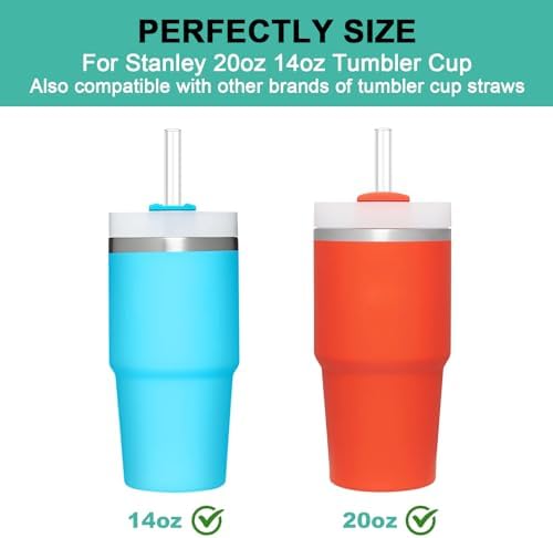 6 PCS Replacement Straws for Stanley|Owala|Simple Modern 40oz 30oz Tumbler, Reusable Clear Drinking Straws with Cleaning Brush for Stanley Cup Accessorie，BPA Free, Dishwasher Safe - Image 3