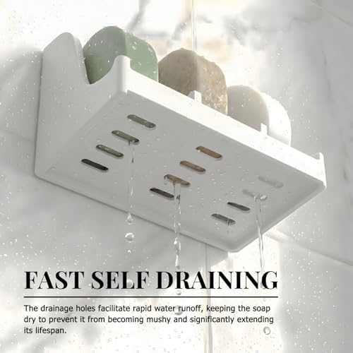 Soap Holder for Shower Wall, 3-Compartment Soap Dish [Patent Pending] - Image 3