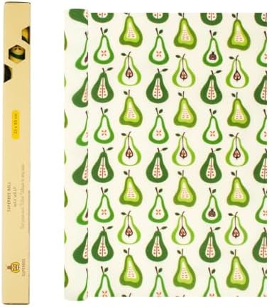SuperBee Beeswax Wrap Roll XL 35x13" Reusable Food Wrap Bees – Pears by SuperBee